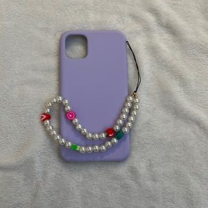 iPhone, 11 purple case with fruit phone case charm